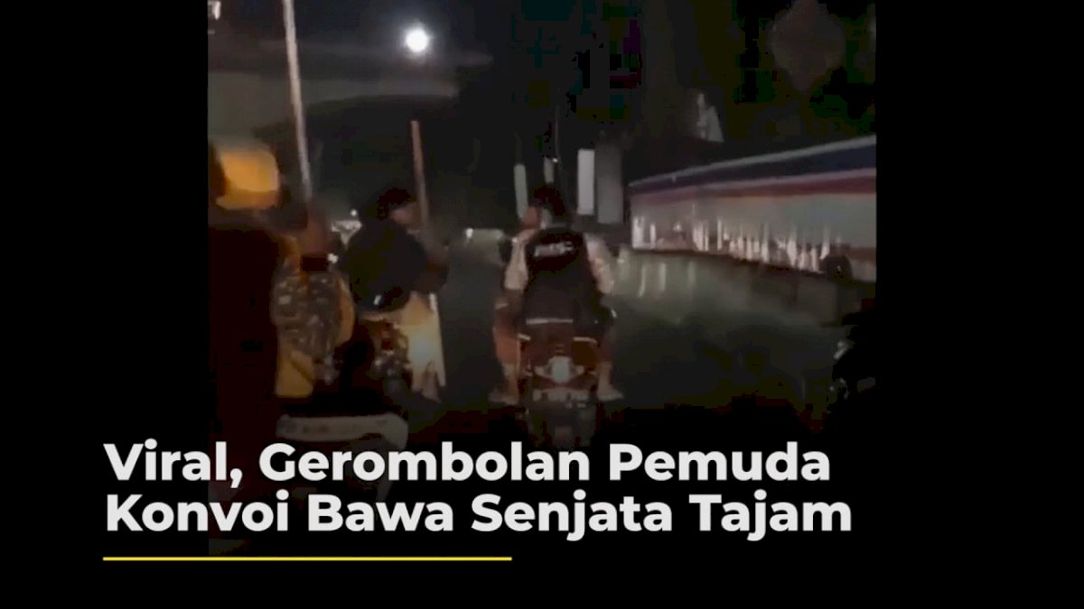 VIDEO: Viral, Gerombolan Pemuda Konvoi Bawa Senjata Tajam