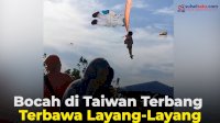 VIDEO: Bocah di Taiwan Terbang Terbawa Layang-layang