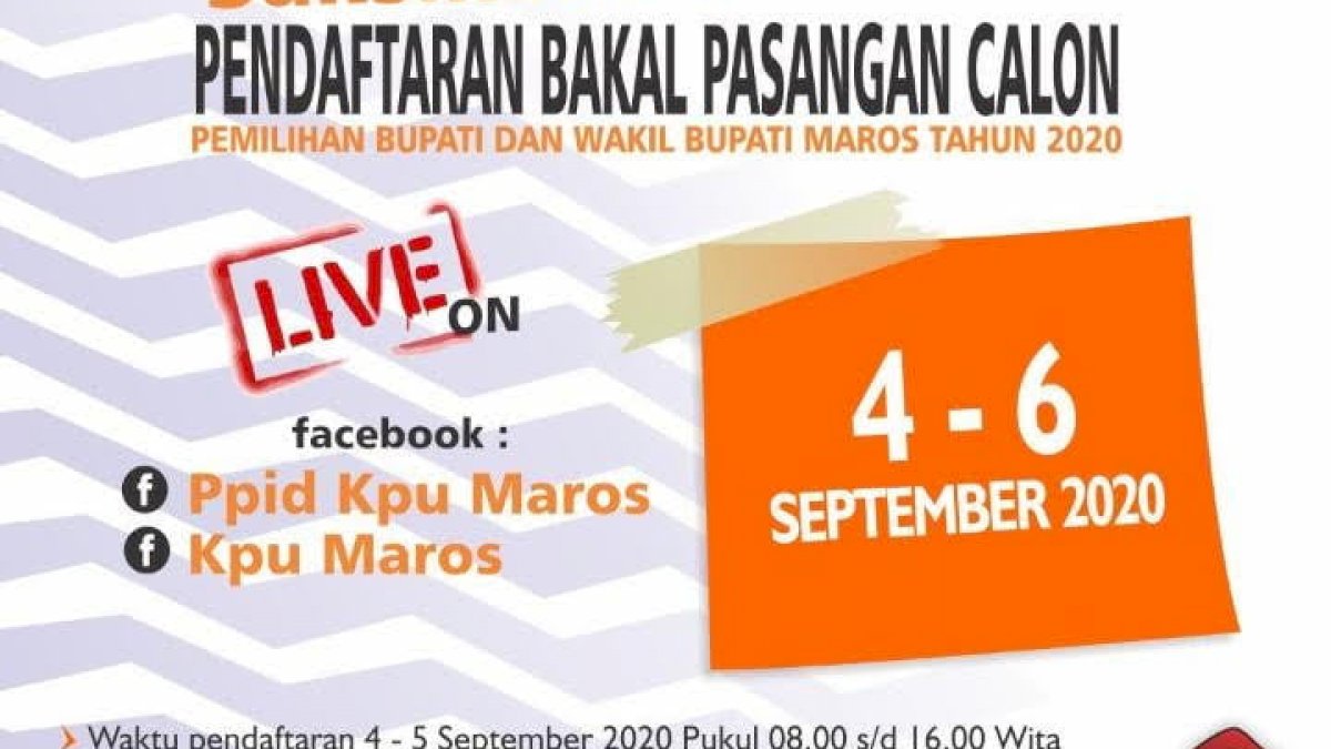 Batasi Simpatisan, KPU Maros Live Facebook pada Pendaftaran Bakal Calon