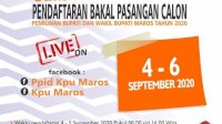 Batasi Simpatisan, KPU Maros Live Facebook pada Pendaftaran Bakal Calon