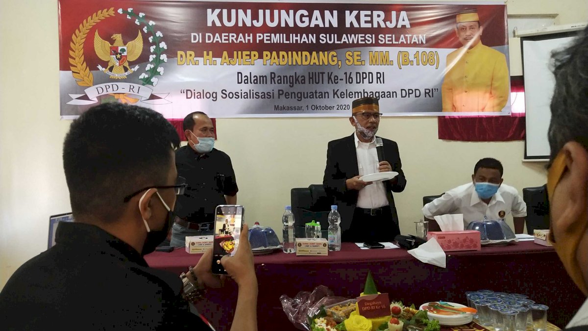 Ajiep Padindang Rayakan HUT DPD RI ke-16 di Kantor Perwakilan Sulsel