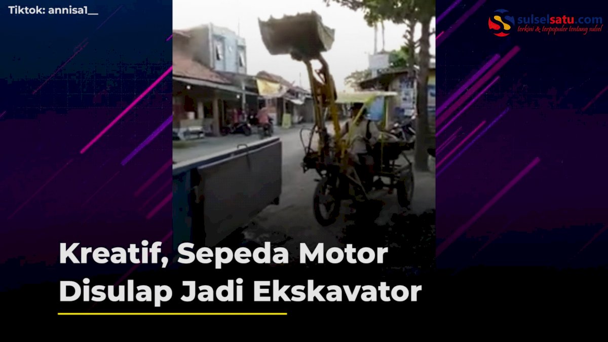 VIDEO: Kreatif, Sepeda Motor Disulap Jadi Ekskavator