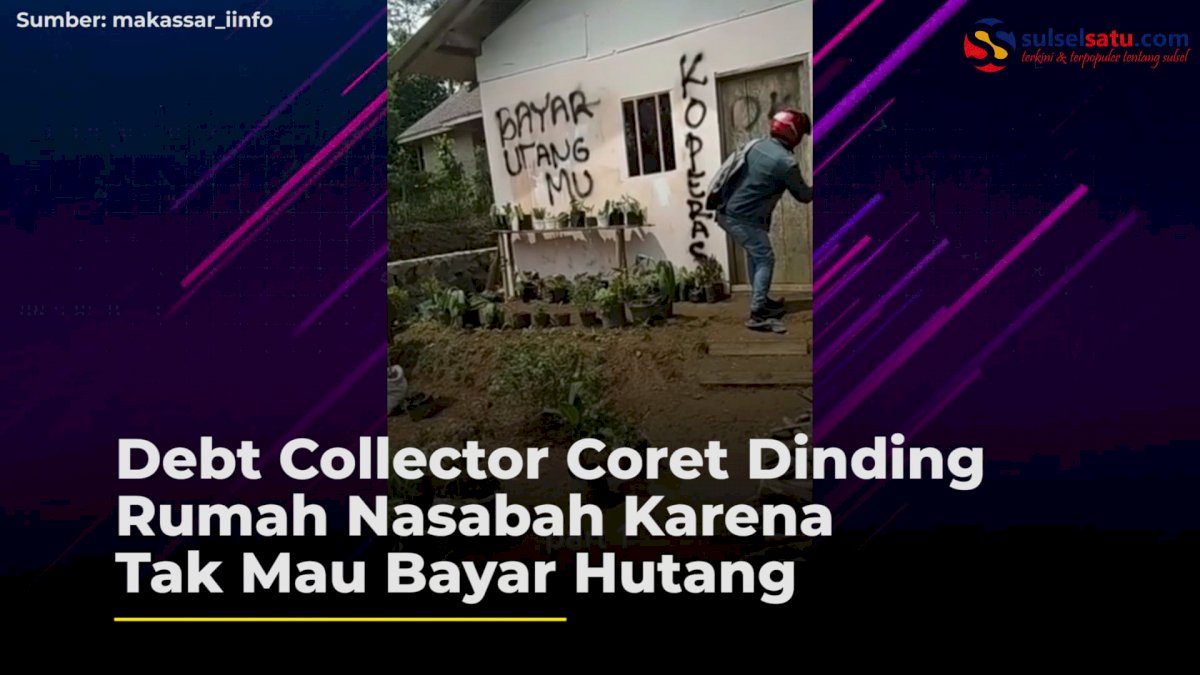 VIDEO: Seorang Debt Collector Coret Dinding Rumah Nasabah Karena Tak Mau Bayar Hutang
