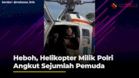 VIDEO: Heboh, Helikopter Milik Polri Angkut Sejumlah Pemuda