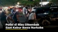 VIDEO: Detik-detik Polisi di Riau Ditembak Saat Kabur Bawa Narkoba