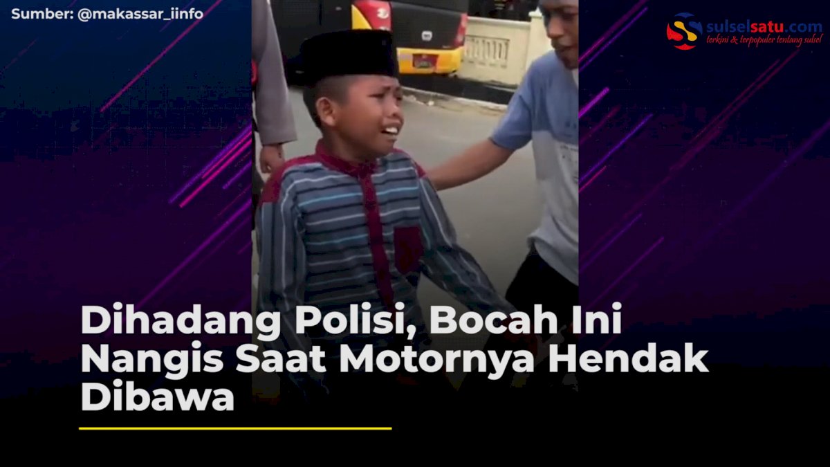 VIDEO: Dihadang Polisi, Bocah Ini Nangis Saat Motornya Hendak Dibawa