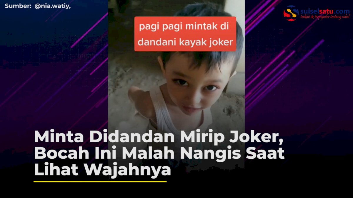 VIDEO: Minta Didandan Mirip Joker, Bocah Ini Malah Nangis Saat Lihat Wajahnya