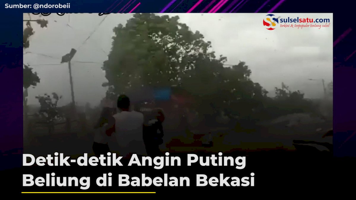 VIDEO: Detik-detik Angin Puting Beliung di Babelan Bekasi