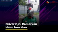 VIDEO: Viral, Seorang Driver Ojol Pamerkan Helm Iron Man