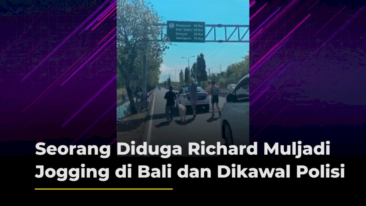 VIDEO: Seorang Diduga Richard Muljadi Jogging di Bali dan Dikawal Polisi