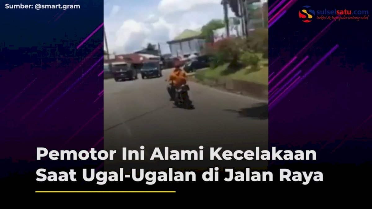 VIDEO: Pemotor Ini Alami Kecelakaan Saat Ugal-ugalan di Jalan Raya
