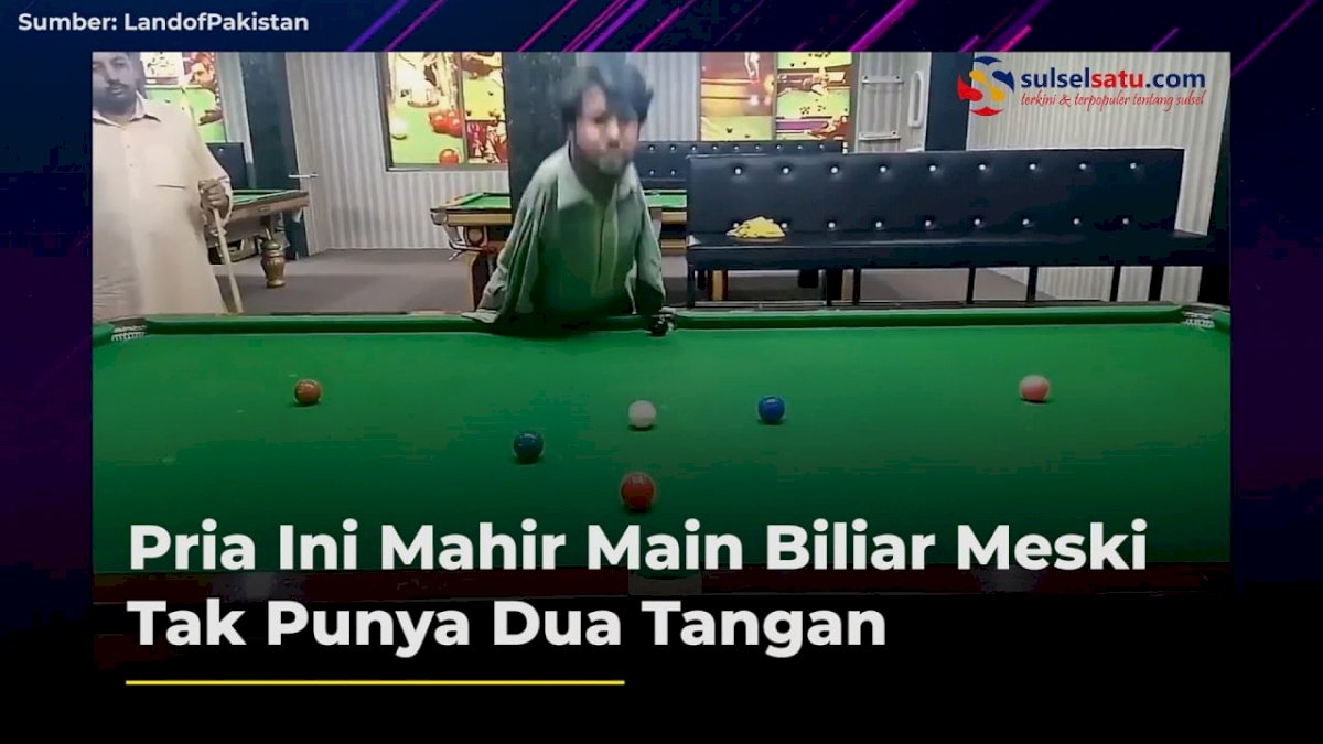 VIDEO: Pria Ini Mahir Main Biliar Meski Tak Punya Dua Tangan