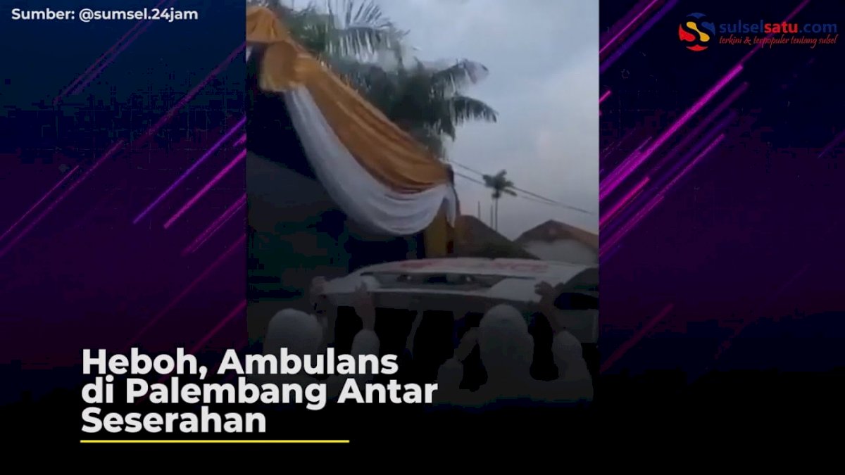 VIDEO: Heboh, Ambulans di Palembang Antar Seserahan
