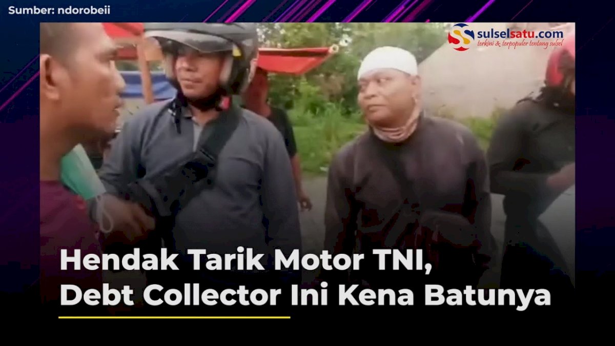 VIDEO: Hendak Tarik Motor Anggota TNI, Debt Collector Ini Kena Batunya