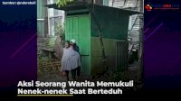 VIDEO: Aksi Seorang Wanita Memukuli Nenek-nenek yang Sedang Berteduh
