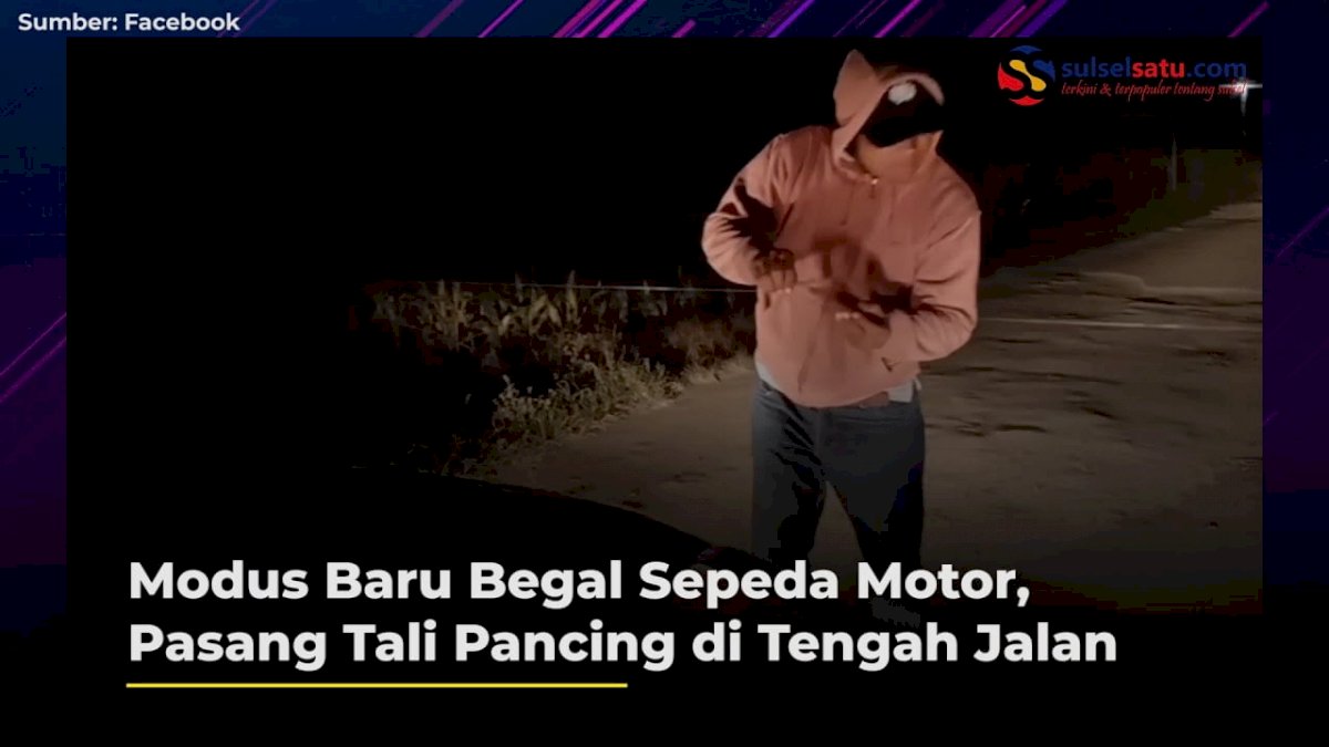 VIDEO: Modus Baru Begal Sepeda Motor, Pasang Tali Pancing di Tengah Jalan