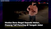 VIDEO: Modus Baru Begal Sepeda Motor, Pasang Tali Pancing di Tengah Jalan