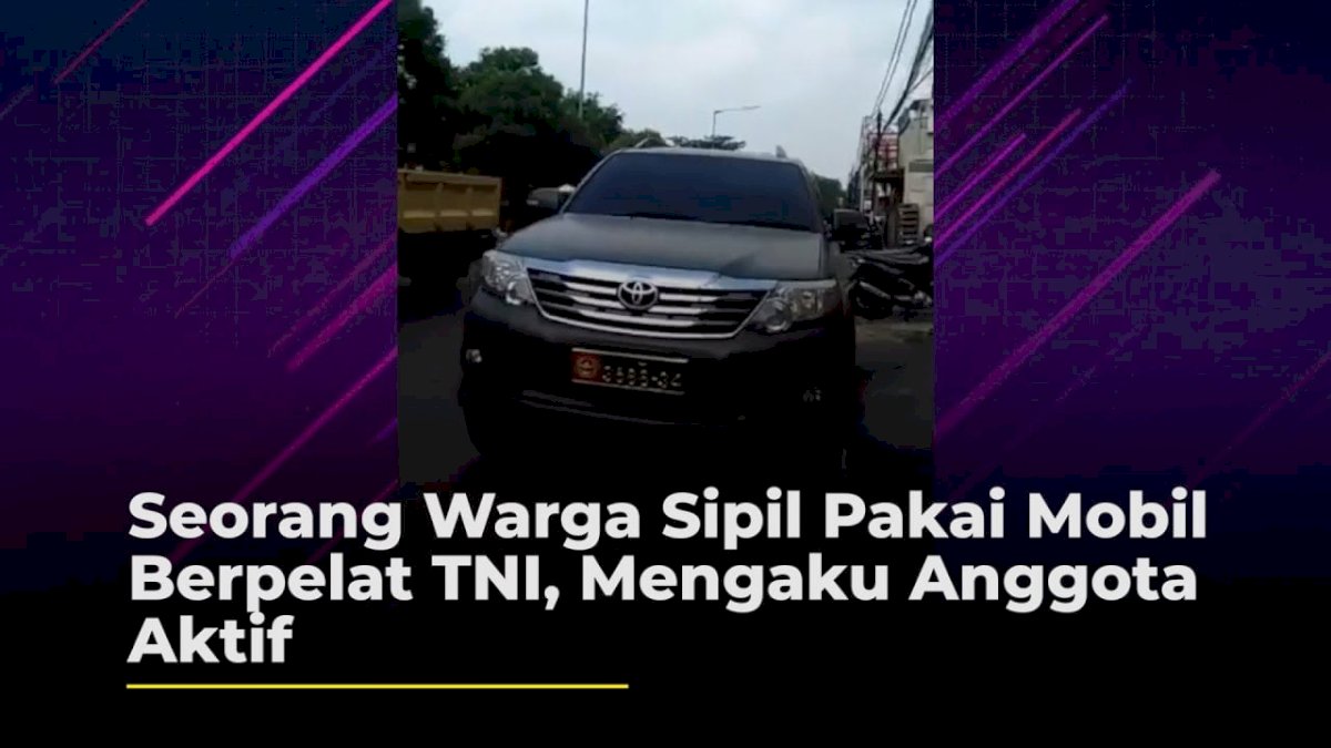 VIDEO: Seorang Warga Sipil Pakai Mobil Berpelat TNI, Mengaku Anggota Aktif