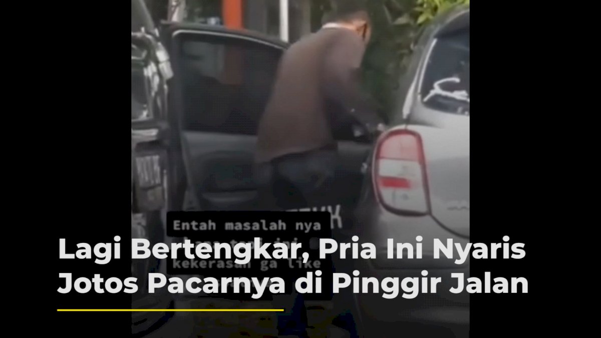 VIDEO: Lagi Bertengkar, Pria Ini Nyaris Jotos Pacarnya di Pinggir Jalan