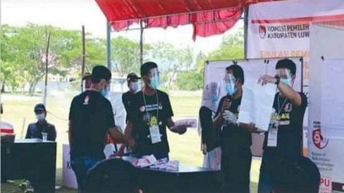 KPU Lutra Gelar Simulasi Pemilu dengan Protkes Covid-19
