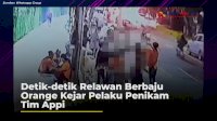 VIDEO: Detik-detik Relawan Berbaju Orange Kejar Pelaku Penikam Tim Appi-Rahman
