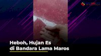 VIDEO: Heboh, Hujan Es di Bandara Lama Maros
