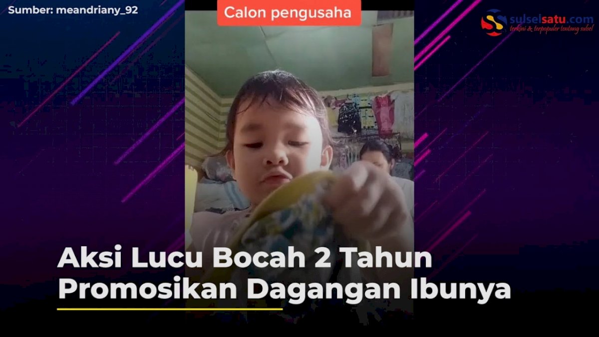 VIDEO: Aksi Lucu Bocah 2 Tahun Promosikan Dagangan Ibunya