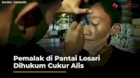 VIDEO: Detik-detik Pemalak di Pantai Losari Dihukum Cukur Alis