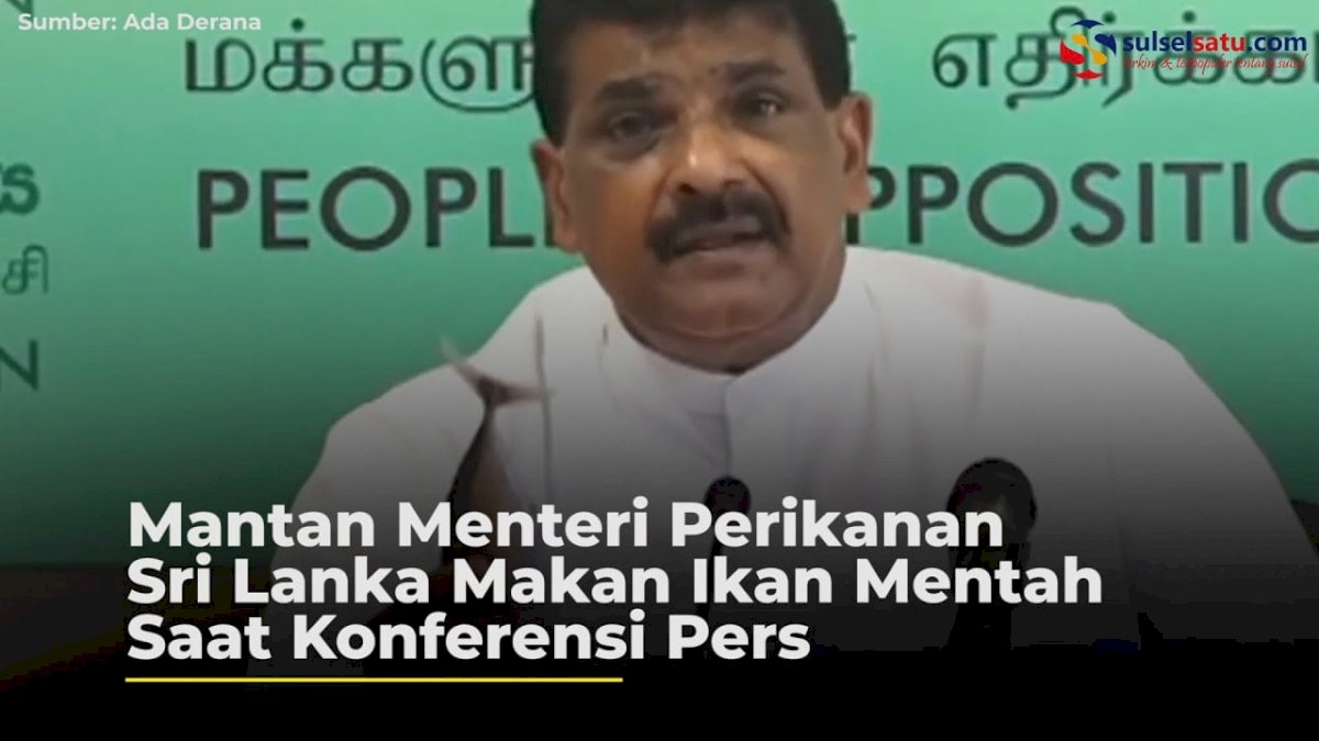 VIDEO: Mantan Menteri Perikanan Sri Lanka Makan Ikan Mentah Saat Konferensi Pers