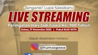 Besok, Peringatan Hari Jadi Gowa Ke-700 Tahun Dilaksanakan Virtual