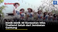 VIDEO: Detik-detik 30 Kontestan Miss Thailand Jatuh dari Jembatan Gantung