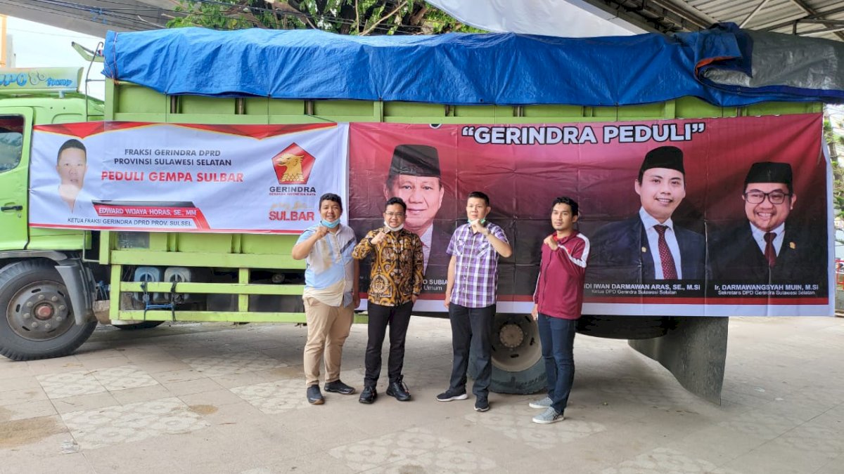 Hasil Potong Gaji 1 Bulan Legislator Gerindra Sulsel Dikirim ke Korban Gempa Sulbar