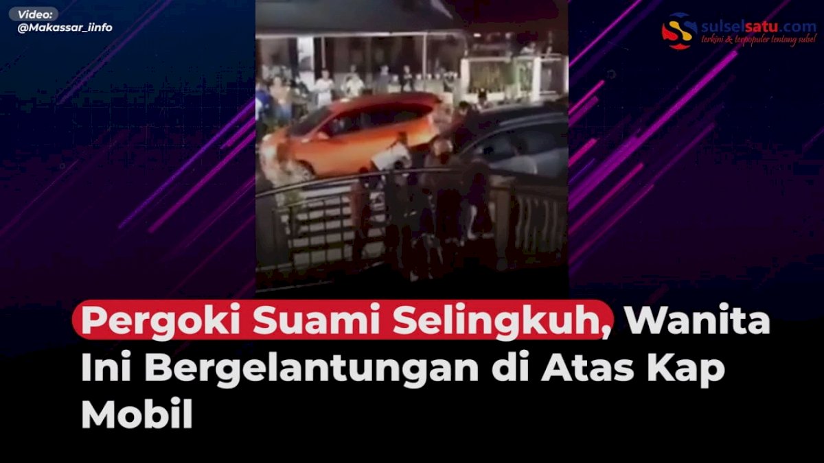 VIDEO: Pergoki Suami Selingkuh, Wanita Ini Bergelantungan di Atas Kap Mobil