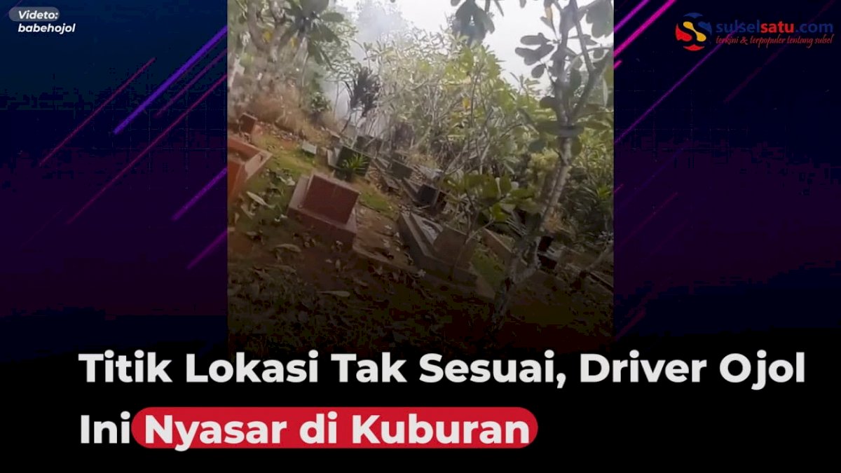 VIDEO: Titik Lokasi Tak Sesuai, Driver Ojol Ini Nyasar di Kuburan