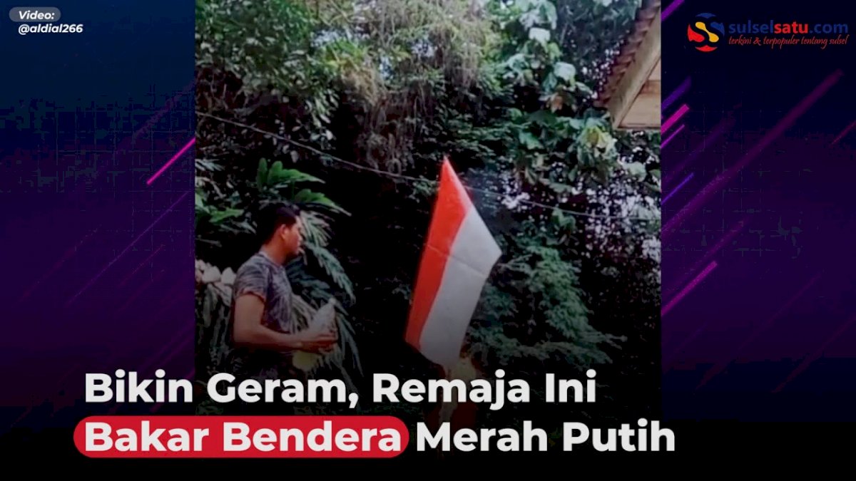 VIDEO: Bikin Geram, Remaja Ini Bakar Bendera Merah Putih