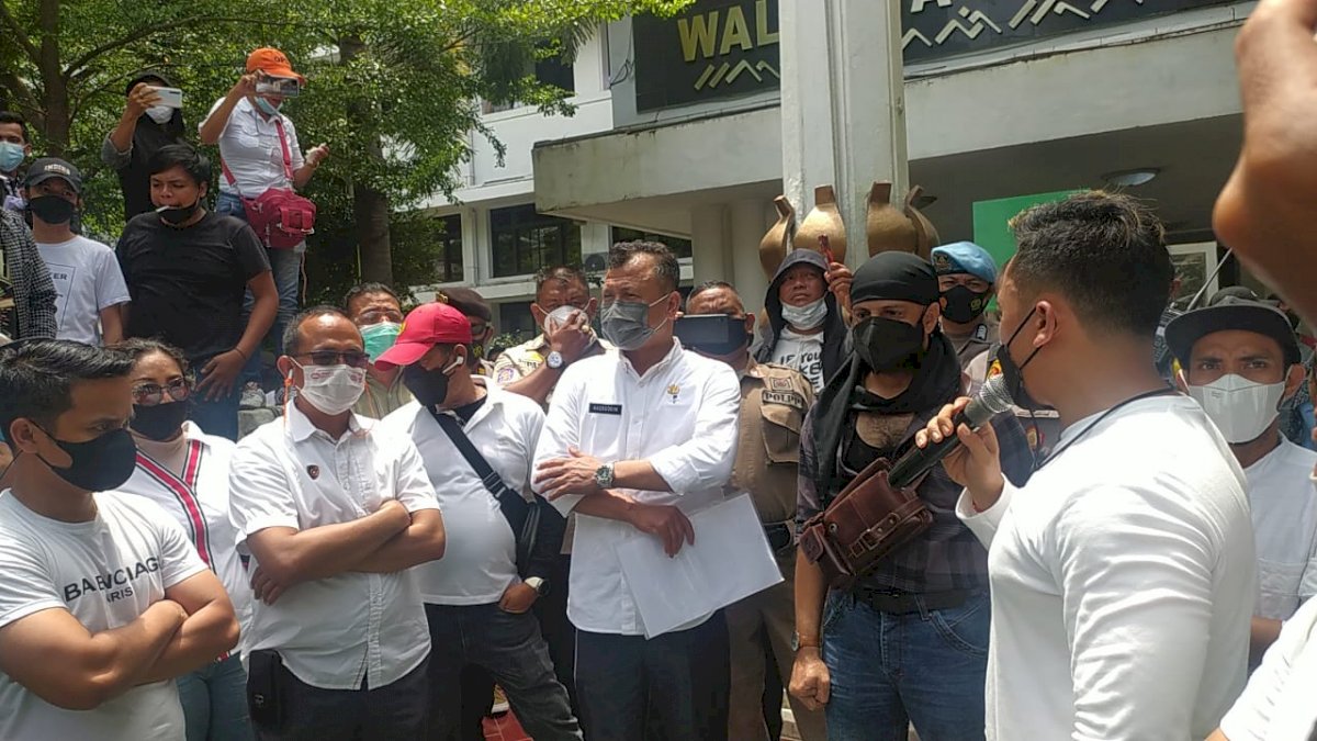 Massa Pekerja THM Gagal Temui Pj Walikota Rudy