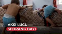 VIDEO: Aksi Lucu Bayi Panjat Sambil Tertawa