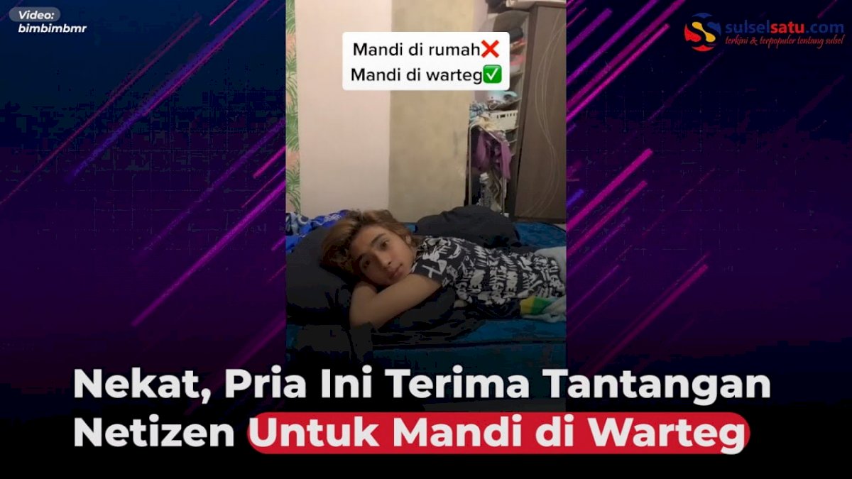 VIDEO: Nekat, Pria Ini Terima Tantangan Netizen Untuk Mandi di Warteg
