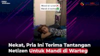 VIDEO: Nekat, Pria Ini Terima Tantangan Netizen Untuk Mandi di Warteg