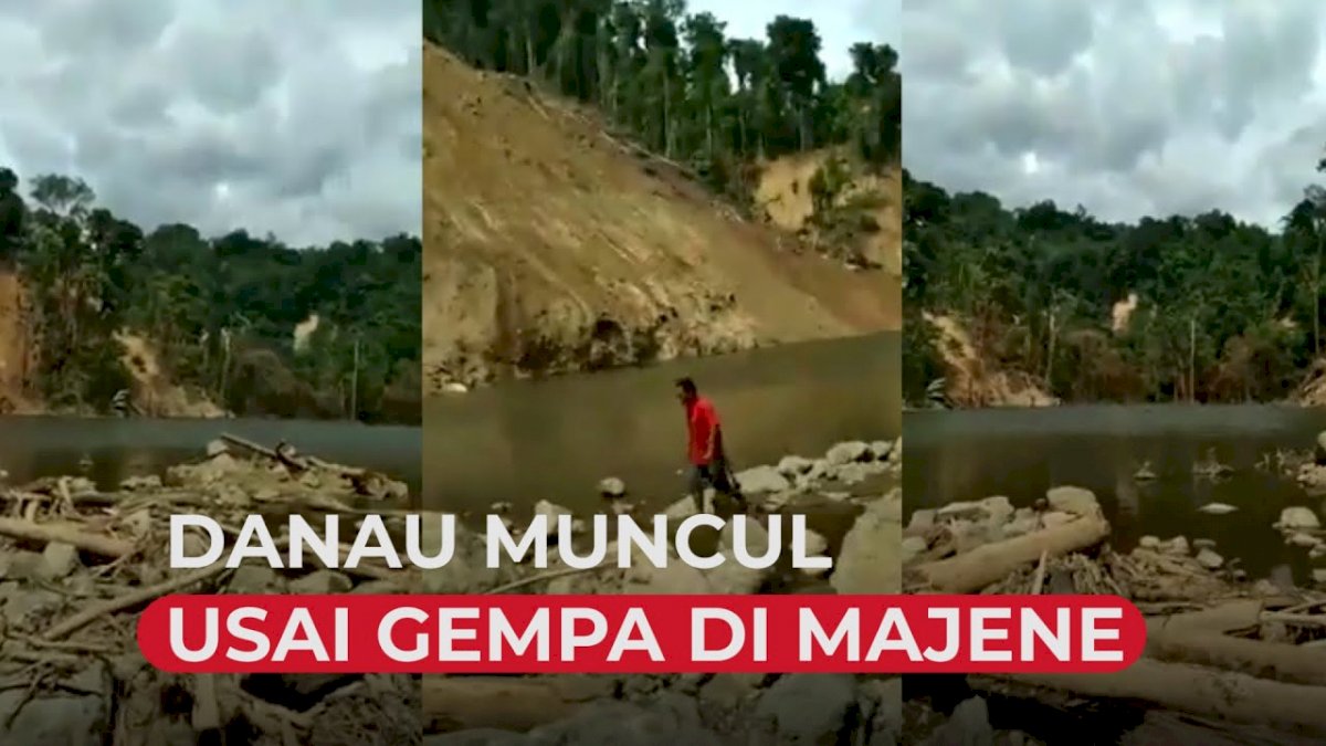 VIDEO: Heboh, Kemunculan Danau di Perbatasan Mamuju-Majene Usai Gempa Bumi