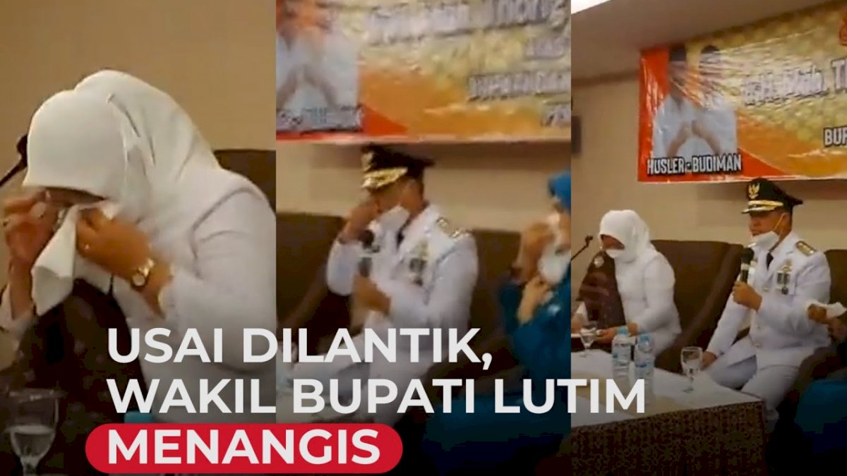 VIDEO: Tangis Wabup Lutim di Hari Pelantikan Kenang Almarhum Thoriq Husler