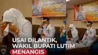 VIDEO: Tangis Wabup Lutim di Hari Pelantikan Kenang Almarhum Thoriq Husler