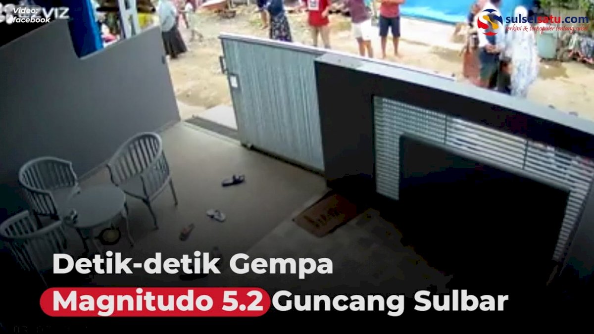 VIDEO: Detik-detik Gempa Magnitudo 5.2 Guncang Sulbar, Warga Berhamburan
