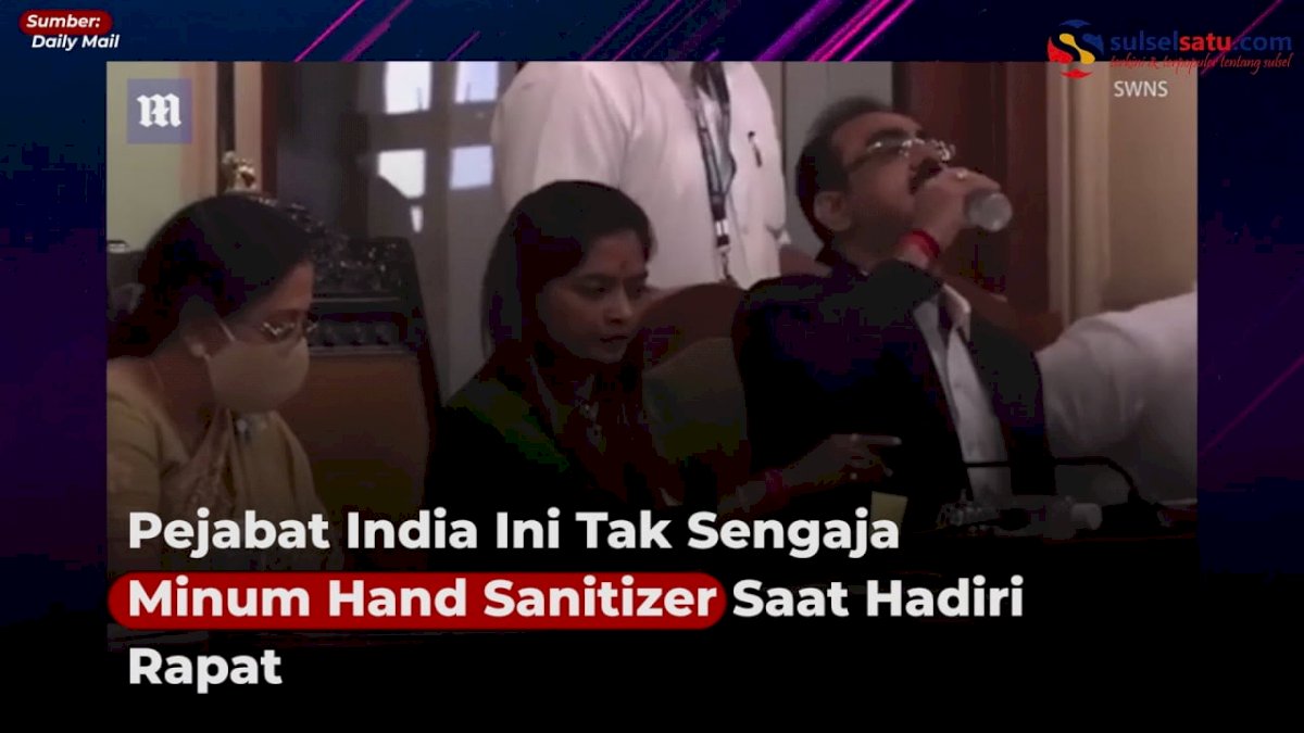 VIDEO: Pejabat India Ini Tak Sengaja Minum Hand Sanitizer Saat Hadiri Rapat