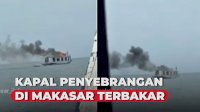 VIDEO: Gara-gara Puntung Rokok, Kapal Penyebrangan Kondingareng Terbakar