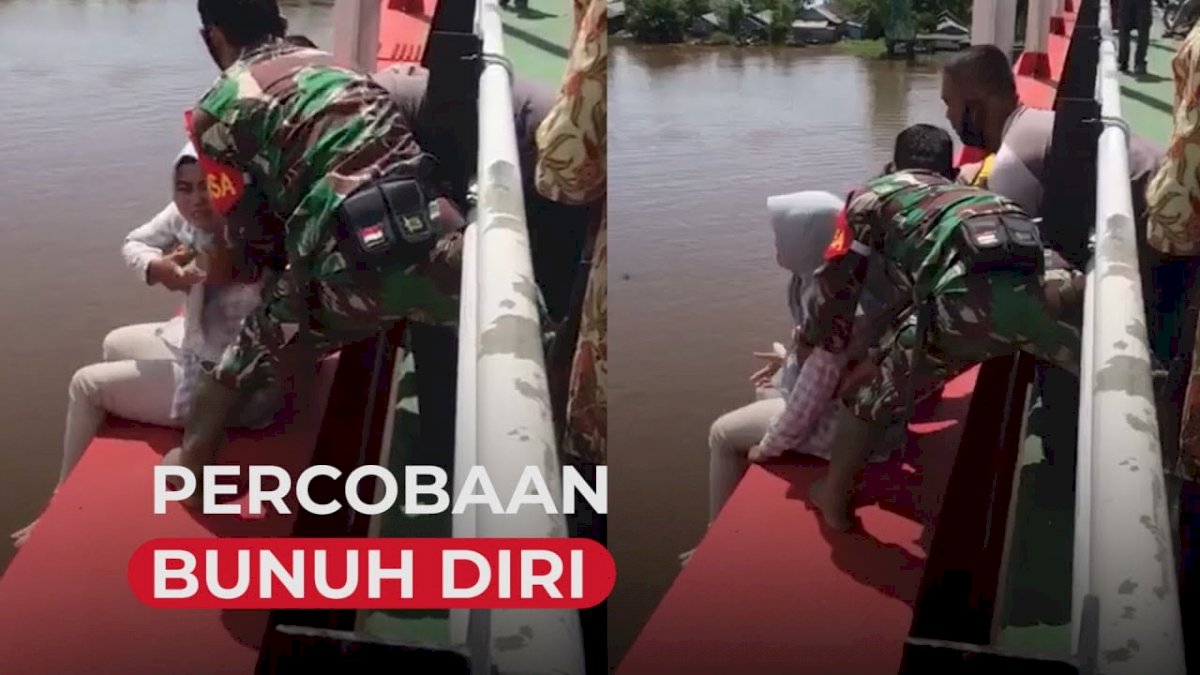 VIDEO: Viral, Seorang Wanita Coba Bunuh Diri dari Atas Jembatan
