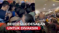 VIDEO: Ratusan Pedagang di Tanah Abang Berdesak-desak untuk Divaksin
