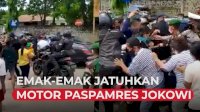 VIDEO: Emak-emak di NTT Robohkan Motor Paspamres Jokowi