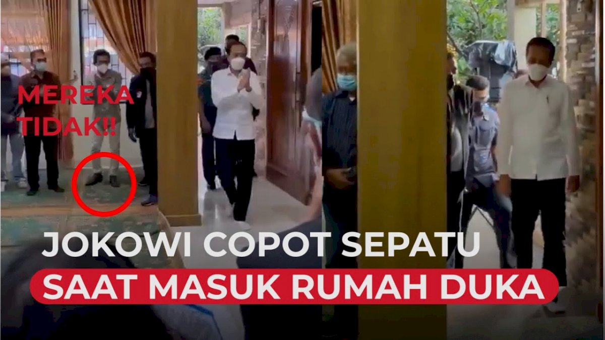 VIDEO: Jokowi Copot Sepatu saat Masuk Rumah Duka, Netizen: Salut dan Bangga