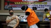 Dukung Program Pemerintah, Ratusan Polisi di Jeneponto Ikut Vaksinasi Covid-19